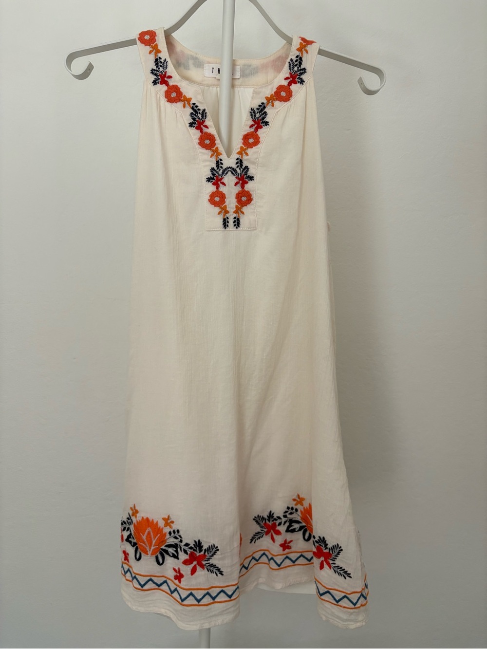THML Embroidered Sleeveless Shift Dress